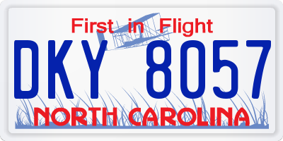 NC license plate DKY8057