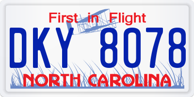 NC license plate DKY8078