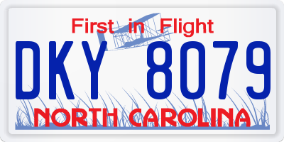 NC license plate DKY8079