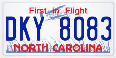 NC license plate DKY8083