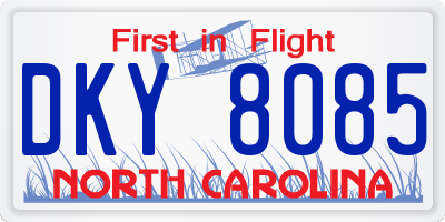 NC license plate DKY8085