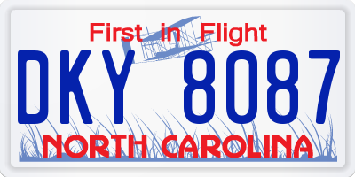 NC license plate DKY8087