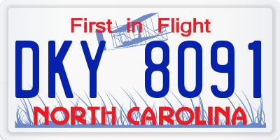NC license plate DKY8091