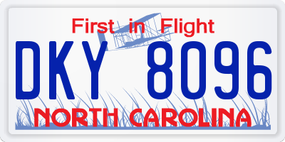 NC license plate DKY8096