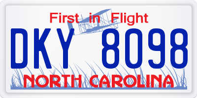 NC license plate DKY8098