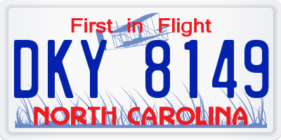 NC license plate DKY8149