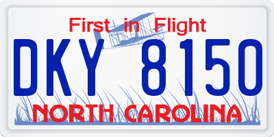 NC license plate DKY8150
