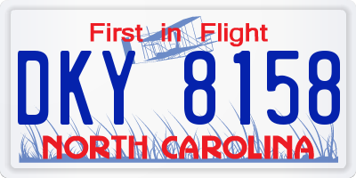 NC license plate DKY8158
