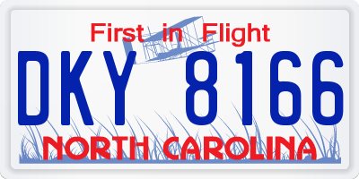 NC license plate DKY8166