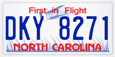 NC license plate DKY8271