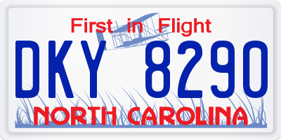 NC license plate DKY8290