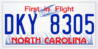NC license plate DKY8305