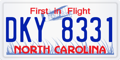 NC license plate DKY8331
