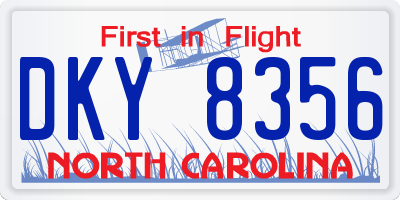 NC license plate DKY8356