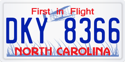 NC license plate DKY8366
