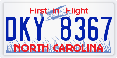 NC license plate DKY8367