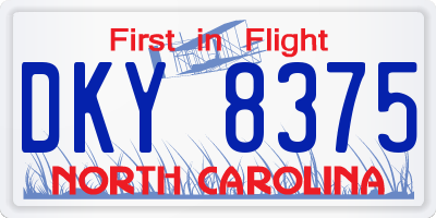 NC license plate DKY8375