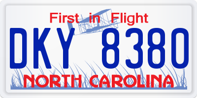 NC license plate DKY8380
