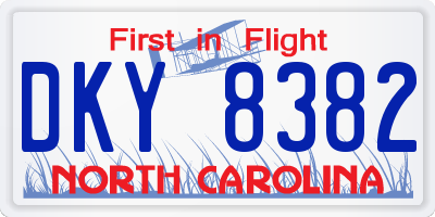 NC license plate DKY8382