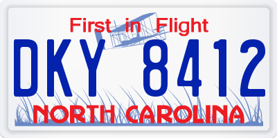NC license plate DKY8412