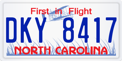 NC license plate DKY8417