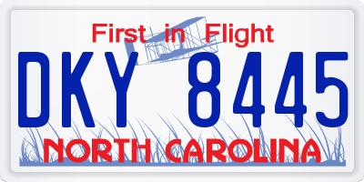 NC license plate DKY8445