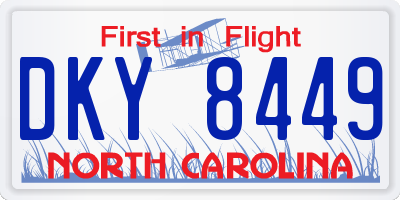NC license plate DKY8449