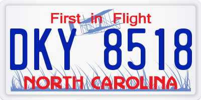 NC license plate DKY8518