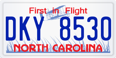 NC license plate DKY8530
