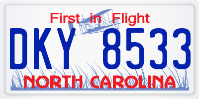 NC license plate DKY8533