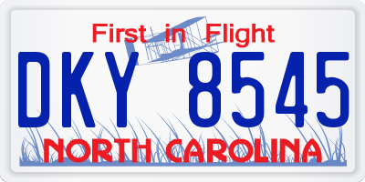 NC license plate DKY8545