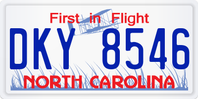 NC license plate DKY8546