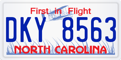 NC license plate DKY8563