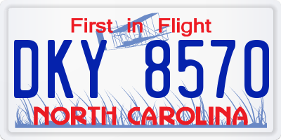NC license plate DKY8570