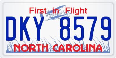 NC license plate DKY8579