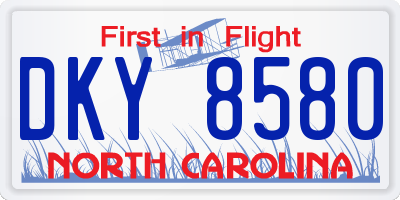 NC license plate DKY8580