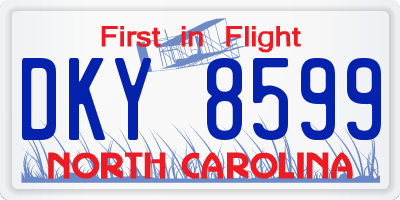 NC license plate DKY8599