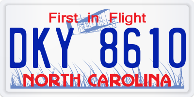 NC license plate DKY8610