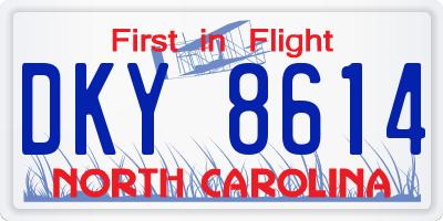 NC license plate DKY8614