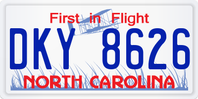 NC license plate DKY8626
