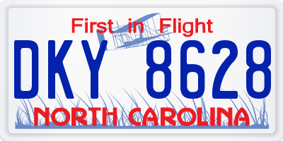 NC license plate DKY8628