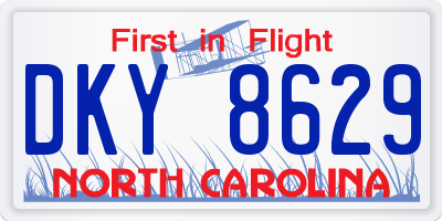 NC license plate DKY8629