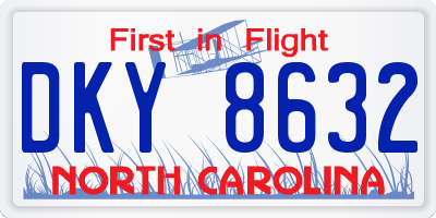 NC license plate DKY8632
