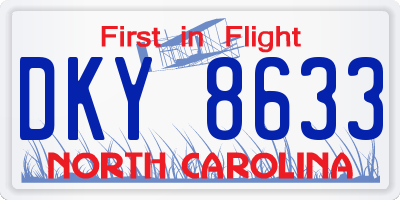 NC license plate DKY8633