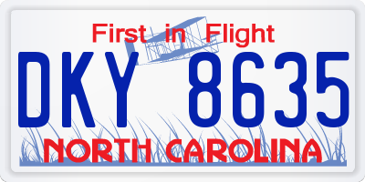 NC license plate DKY8635