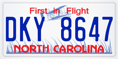 NC license plate DKY8647