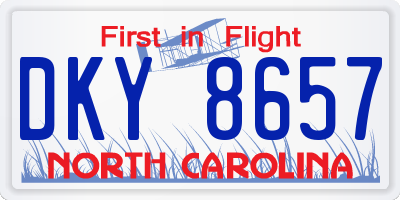 NC license plate DKY8657