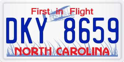 NC license plate DKY8659