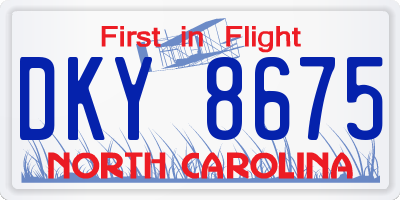 NC license plate DKY8675