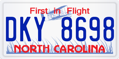 NC license plate DKY8698